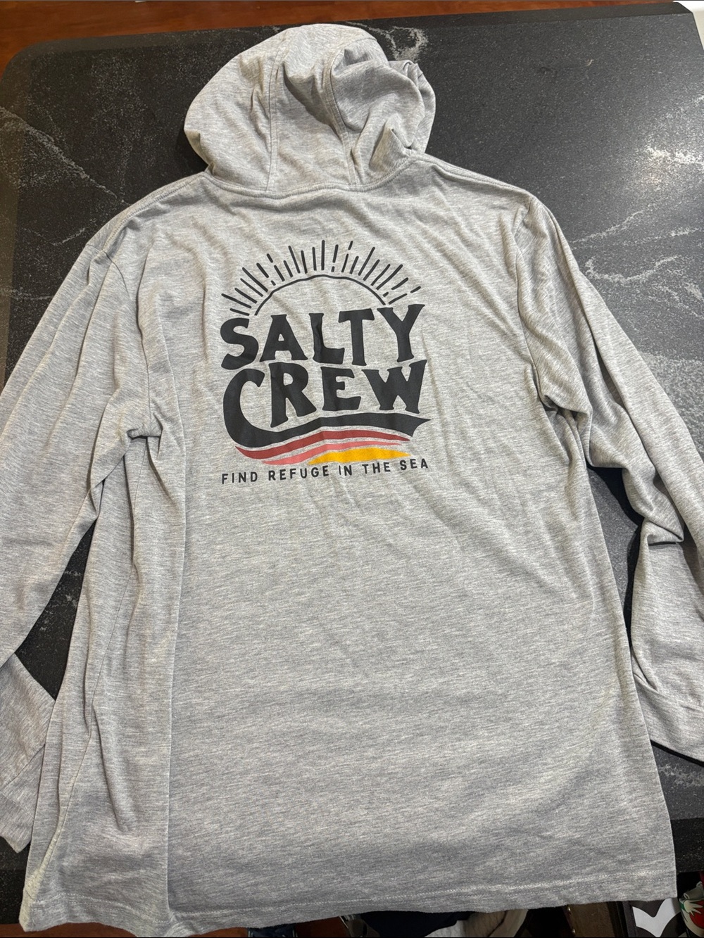 Salty Crew Light Heather Gray Pullover Hoodie - Picture 2 of 2